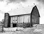 Dickrede Family Barn - Ballpoint pen artwork by Vincent Whitehead