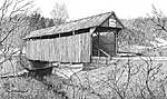 Greene County Covered Bridge - Ballpoint pen artwork by Vincent Whitehead