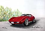 My 1976 Corvette Stingray - Ballpoint pen artwork by Vincent Whitehead